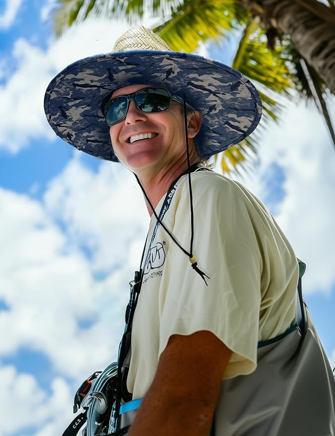 Palmyth Straw Hat for Men & Women Sun Hats, Beach Hat, Fishing Hat Wide Brim UPF 50+ Sun Protection