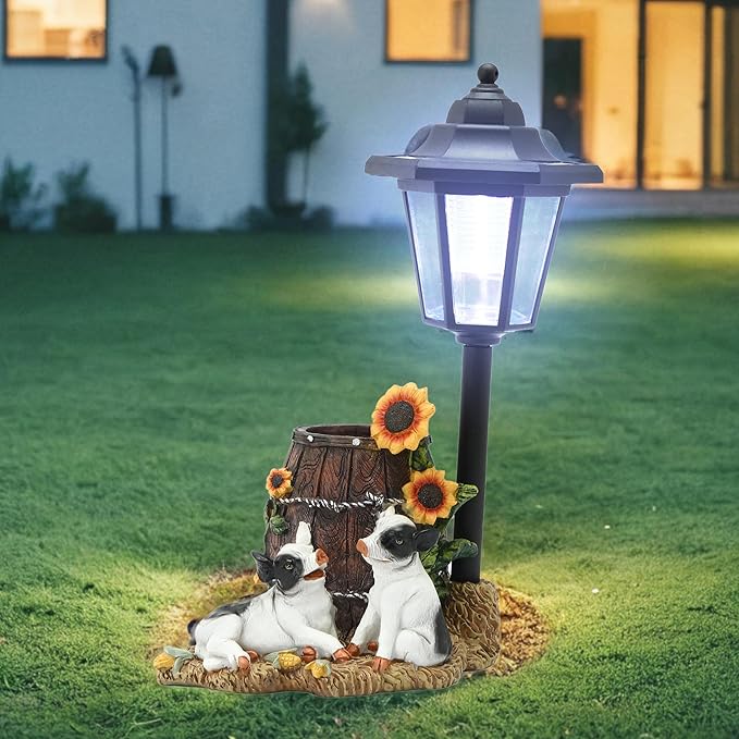 Solar Garden Outdoor Decor Statues Couple Pigs on Date with Light,Outside-Outdoor Decorations Sculptures for Patio Yard Lawn Walkway Ornaments Clearance Gifts for Mom Grandma Birthday