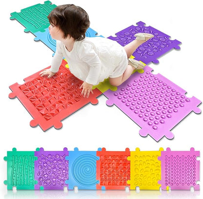 Foam Play Mat for Kids: 6 Pieces Square EVA Foam Interlocking Tile Floor Puzzle Mat, Infant and Toddler Play Mat, Soft Non-Toxic Sensory Floor Tiles for Baby Gym, Nursery, Playroom
