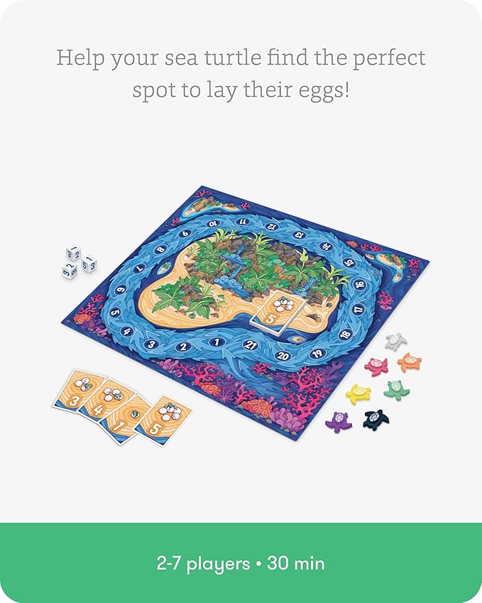 SimplyFun Shore Seekers - A Fun and Interactive Math Board Game for Kids - Practice Addition and Multiplication Skills - Math Game for Kids, 2 to 7 Players, Ages 7 & Up