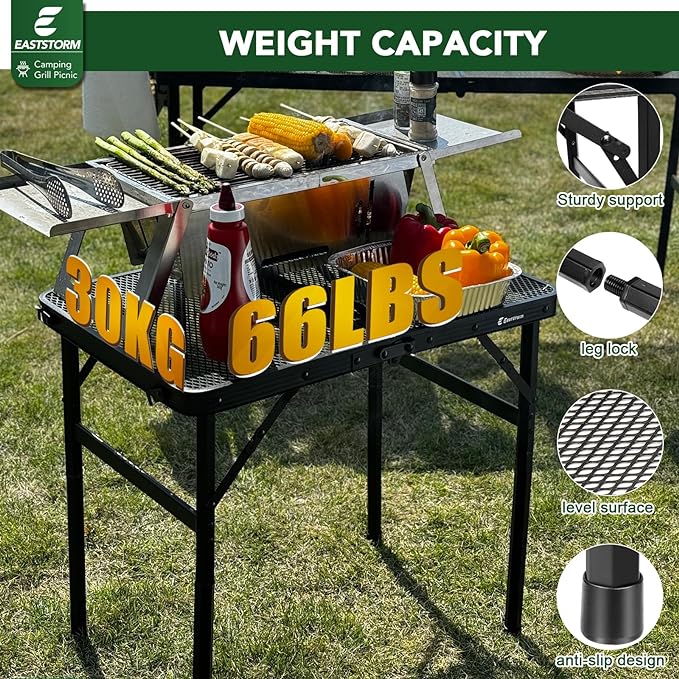Small Folding Table, Easy for Storage, Compact and Portable Picnic Table for Grill, Outdoor Camping, Garden, Patio, Dining, BBQ, Party, Market, 2Ft (Small, Black), 23.6" L x 15.8" W