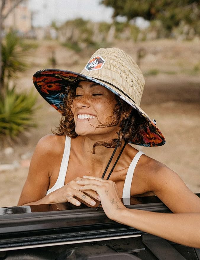 Straw Hat for Men & Women | Lifeguard Hat, Beach Hat & Sun Hat | UPF 50+ Wide Brim for Sun Protection | One Size | Hemlock