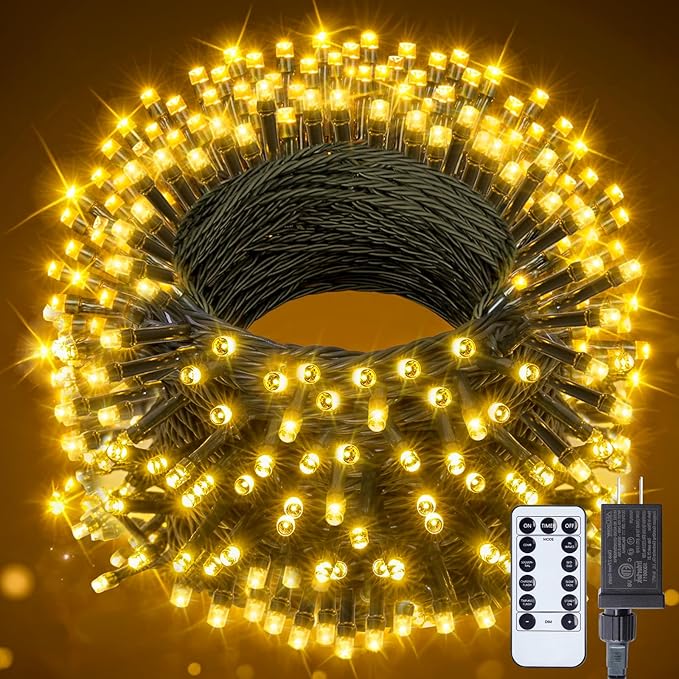 66FT 200 LED Christmas Tree Lights, Twinkle Fairy Lights String with 8 Flashing Modes String Lights for Indoor Bedroom Outdoor Christmas Trees Garland Wreath Holiday Decorations, Warm White