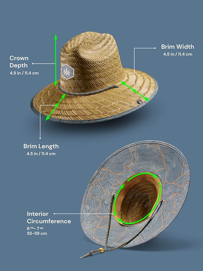 Straw Hat for Men & Women | Lifeguard Hat, Beach Hat & Sun Hat | UPF 50+ Wide Brim for Sun Protection | One Size | Hemlock