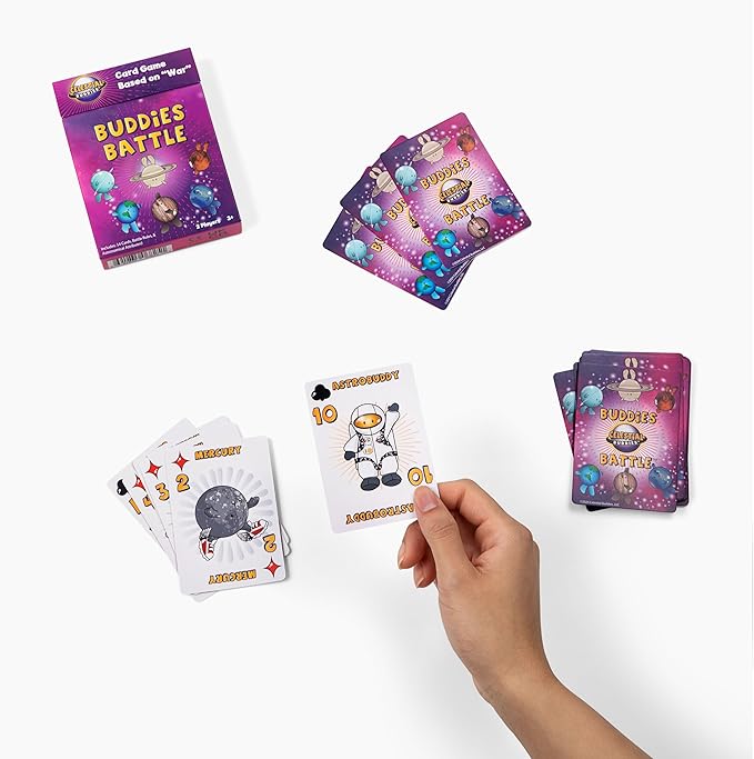 Celestial Buddies Buddies Battle Card Game | Space-Themed War - Fun Educational Games for 2 Players, Kids Ages 3+ | STEM Learning, Planets, & Space Exploration