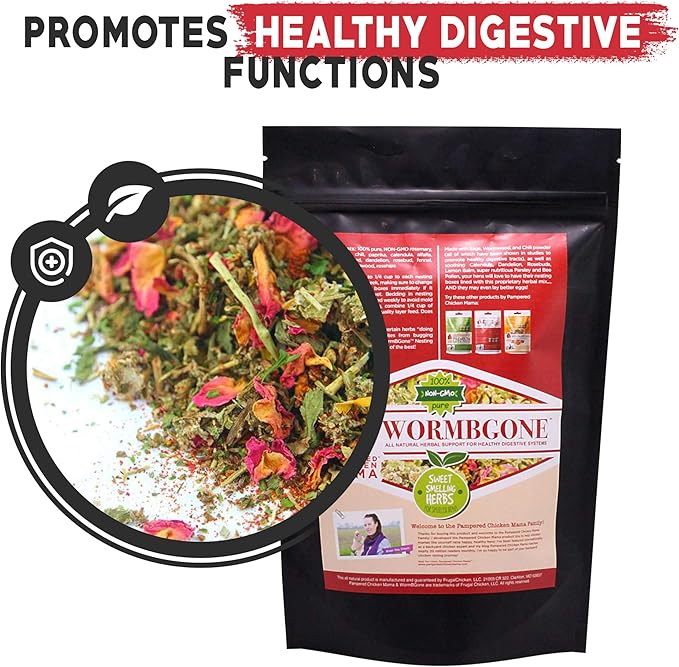 Non-GMO Backyard Chicken Nesting Herbs (8 Pounds) - Naturally Keep a Clean Coop Your Hens Will Love - Chicken Supplies and Feed WormBGone