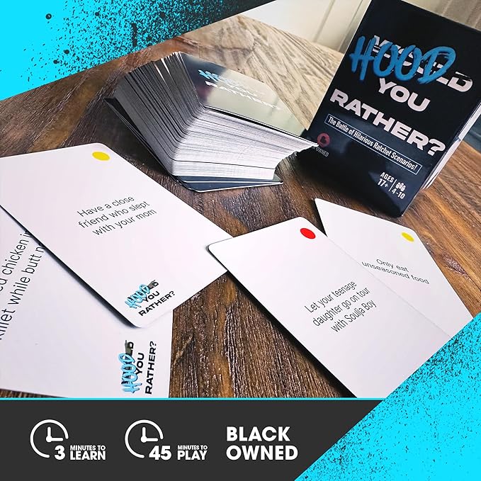 Doin' The Most - Hood You Rather: Urban Black Culture Party. Games for Adults with an Unforgettable Hood Spin on Fun Card Game for Game Night. 200 Mind-Blowing Cards. Ages 17+
