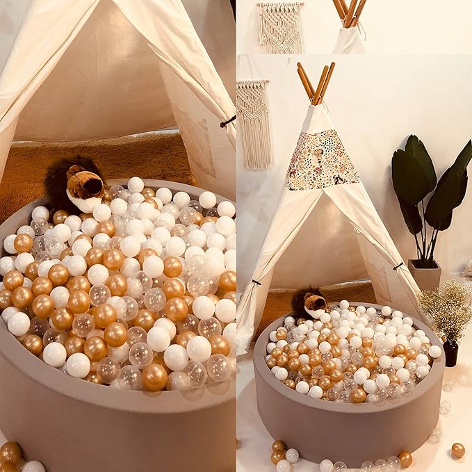 Realhaha Ball Pit Balls 50 100 200 500 Play Balls Plastic Balls for Baby Girls Toddlers Kids Play Tent Pool Playhouse Playpen Party Decoration