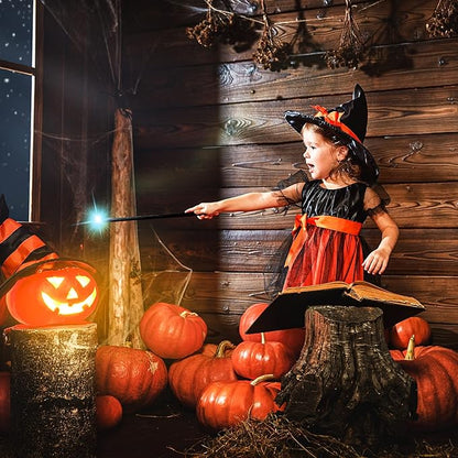 Sumind 4 Pieces Light up Wand Magic Light and Sound Wizard Wands, Illuminating Witch Wand, Costume Accessory for Halloween Cosplay Birthday Party Favors(Black, Dark Brown)