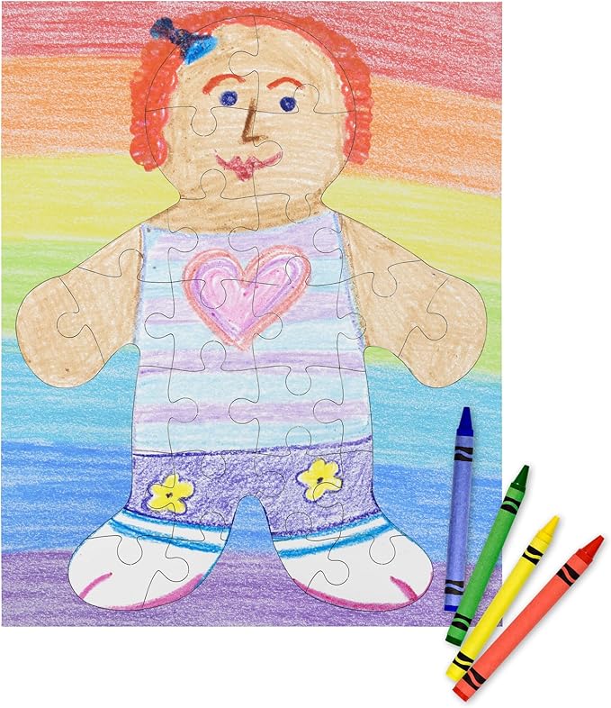 Hygloss 100 Blank Person-Shaped Puzzles – 8.5 x 10.5 Inches – Ideal for All-About-Me Activities – Write, Draw, and Decorate – 26 Pieces Each