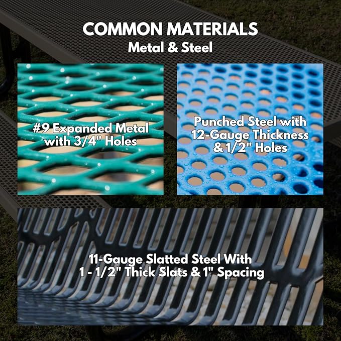 Coated Outdoor Furniture Heavy-Duty Outdoor Bench Thermoplastic Coated, Slated Steel, Commercial-Grade Garden Bench, Made in America (Portable with Back, 6 Ft, Orange)