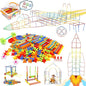 Ggiibro Straw Constructor Toys 800Pcs STEM Building Toy for 3+ Year Interlocking Plastic Engineering Toys Thin Tube Blocks Educational Toy Kit for Indoor Kids Toy with a Storage Box