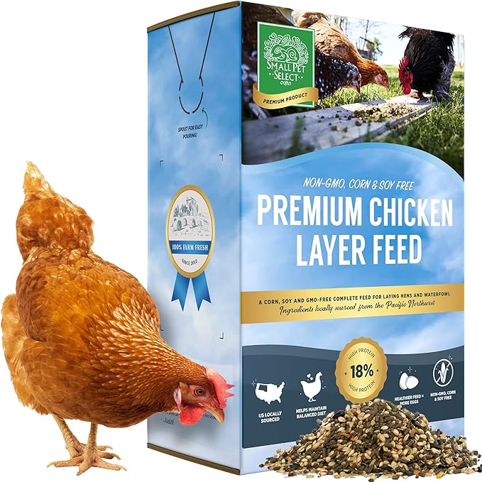 Small Pet Select Chicken Layer Feed Pellets, Food for Chickens and Laying Hens, Poultry and Waterfowl, High Protein and Omega 3, Corn and Soy Free, Non-GMO, 20 lb