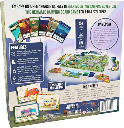 Bear Mountain Camping Adventure Board Game | Family Game for Young Camping Fans and Adults | Easy to Learn | Ages 10+ | for 1-4 Players | Perfect for Outdoor Enthusiasts