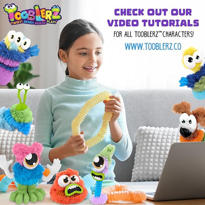 WeVeel TOOBLERZ Aquatic Creaturez Medium Set – 12-Piece Mix-and-Match Craft Kit for Kids – Includes Fuzzy Chenille Sticks, Fidget Tubes & Character Accessories – Creative Toy for Ages 6+