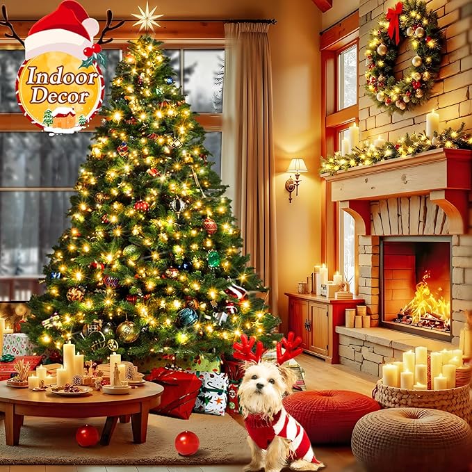 KNONEW 403ft 1000 LED Christmas String Lights Outdoor 8 Modes & Timer Fairy Light Plug in Waterproof LED Wedding Lights for Xmas Yard Tree Party Holiday Decorations (Warm White)