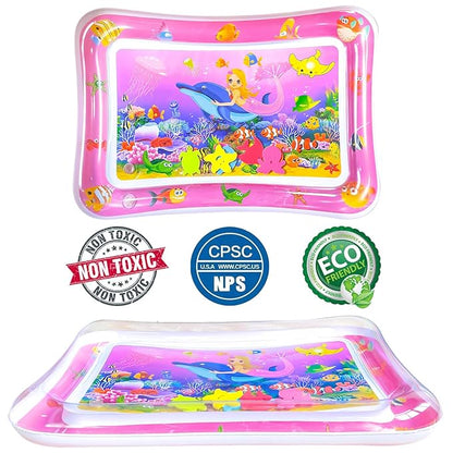 ZHUYNXIR Tummy time Water Playmats, Tummy time mats, Baby Water Play Mat for Kids and Toddlers Baby Toys for 3 to 24 Months, Strengthen Your Baby's Muscles, Pink 27.5x20 in.