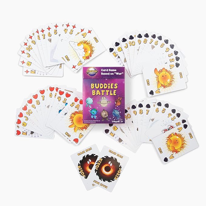 Celestial Buddies Buddies Battle Card Game | Space-Themed War - Fun Educational Games for 2 Players, Kids Ages 3+ | STEM Learning, Planets, & Space Exploration