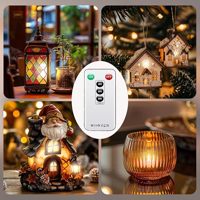 Tea Light Remote Control Candle,Flickering Flameless LED Candle,Long Lasting 400+Hours,Battery Operated with Timer for Home Decoration Seasonal &Festival Celebration WarmWhite (12pcs)