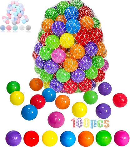LANGXUN 50 100 200 Soft Plastic Ball Pit Balls for Kids, Gift for Baby Toddler Birthday Christmas, Ball Pit Play Tent, Baby Kiddie Pool Water Toys, Party Decoration