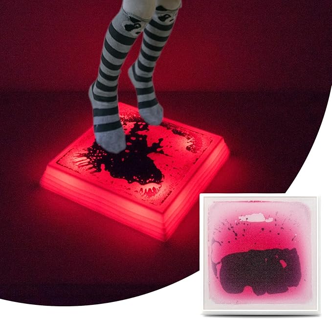 Art3d 12×12 Inch Sensory Interactive Purple Liquid Motion Tiles for Toddlers Kids & Adult - Touch Sensitive 7 Color Changing Flooring Tile for Home Décor, Indoor & Outdoor Activities, 1-Pack