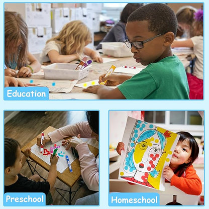 60 Pack Dot Markers, 12 Assorted Colors, 5 Sets x 12 Colors Washable Dot Paint Markers for Toddlers Kids Preschool, Paint Bingo Daubers Supplies, Crafts Kits Coloring Set, Non Toxic Water-Based