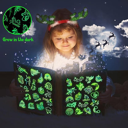 51 Pcs Neon Unicorns Stickers for Kids Glow in The Dark, Rainbows Sticker for Water Bottle, Vinyl Waterproof Laptop Decals for Teens Girls Boys, Students Adults Sticker Pack