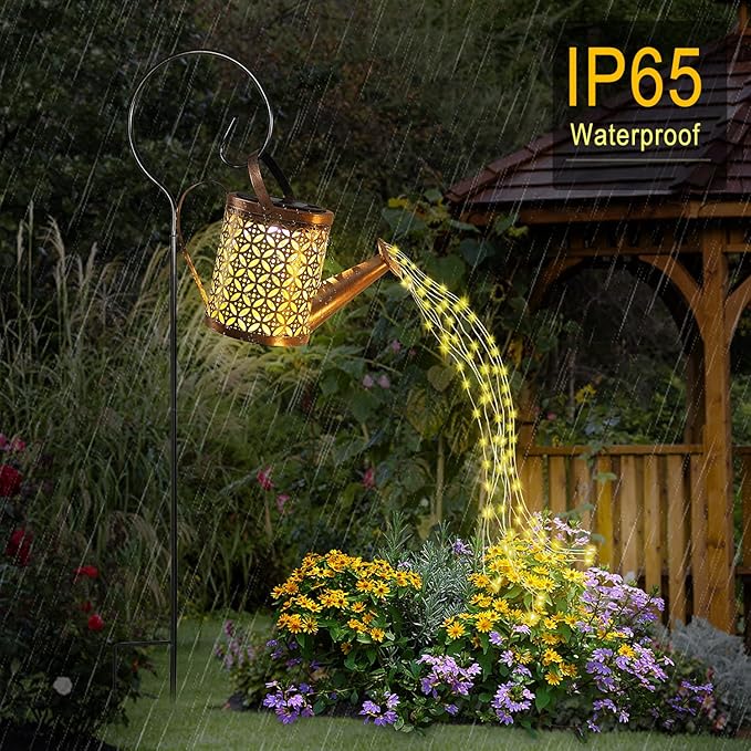 2 Pack Watering Can with Lights,Solar Lanterns Outdoor Hanging Waterproof Garden Decor,Solar Outdoor Garden Decorative,Decorations for Lawn Path Patio