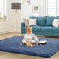 Baby Play Mat for Floor Tummy Time Nursery Muscle Mat Area Rug Playroom Rug Tatami 79"x118" Memory Foam 1.3" Thick Crawling For Babies,Toddlers, Infants, Kids,Floor(Blue)