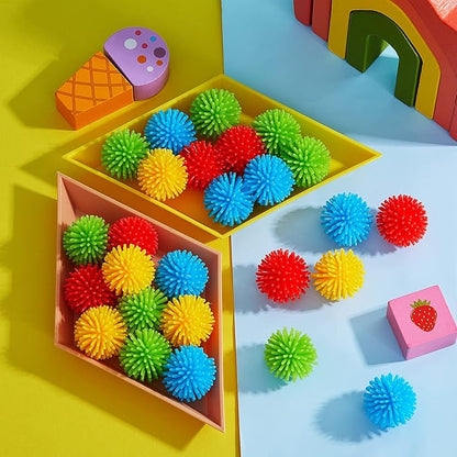 Civaner 40 Pieces Mini Spiky Porcupine Balls Multicolor Small Stress Relief Calming Toy Bright Hedge Balls Soft Colorful Fidget Sensory Toy for Home Office Birthday Party Favors Supplies