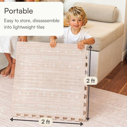 Lillefolk Baby Play Mat for Floor – 8x8ft Dusk | Soft Non Toxic Premium EVA Foam Tiles for Tummy Time, Crawling & Playroom – Waterproof Interlocking Floor Mat for Babies & Toddlers (16 Tiles)