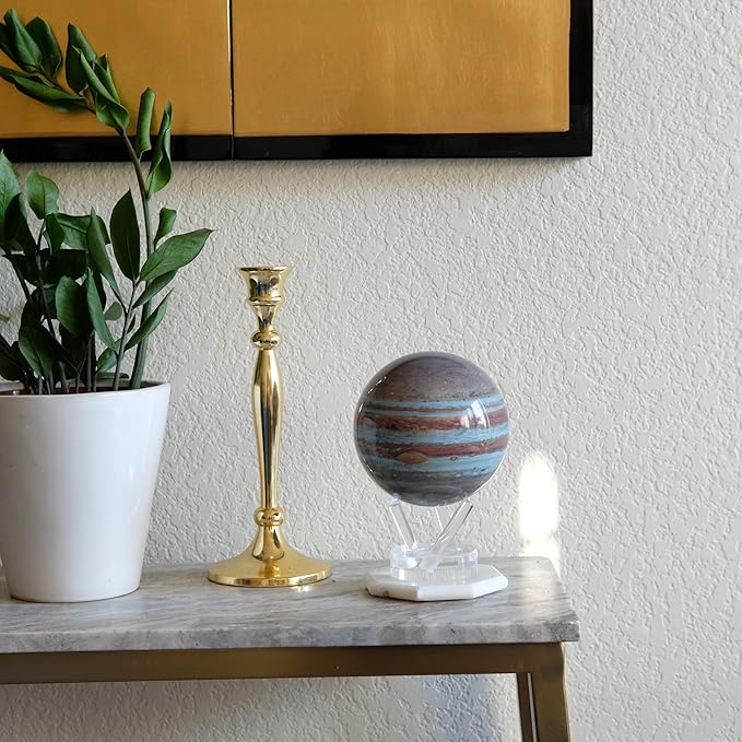 MOVA Jupiter Globe 4.5” – Solar-Powered Rotating Planet Display for Desk or Shelf | No Batteries or Wires | Floating-Style Space Decor