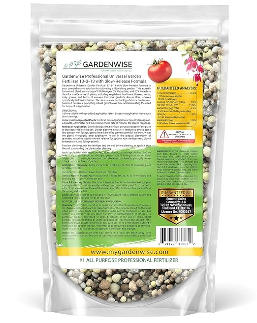Professional Universal Garden Fertilizer 13-3-13 with Slow-Release Formula (10 QUARTS)