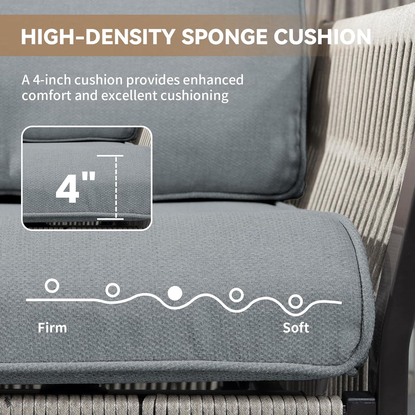 3 Pieces Wicker Bistro Set Chairs Patio Porch Furniture Sets, All-Weather PE Rattan Outdoor Conversation Set with Removable Cushion & Side Table for Porch, Deck, Poolside - Dark Grey