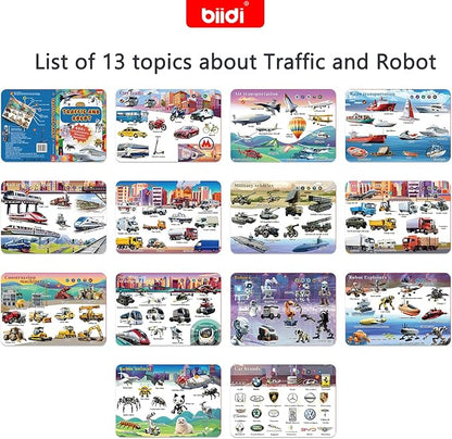 English Talking Book,Interactive Word Sound Book Toddler 3-5,Sensory Autism Toy,Educational Learning Travel Toys for Boys Girls Birthday Gift for 3 4 5 6 Year Old Kids,with 13 Topics,600+ Sounds