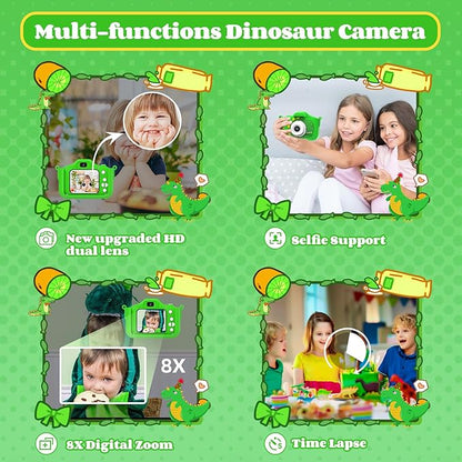 Kids Camera Toys for 3-8 Year Old Girls Boys, 48MP Dual Lens 1080P Toddler Camera for Kids with 64GB SD Card, Kids Digital Video Camcorder Selfie Camera for Christmas Birthday Gifts