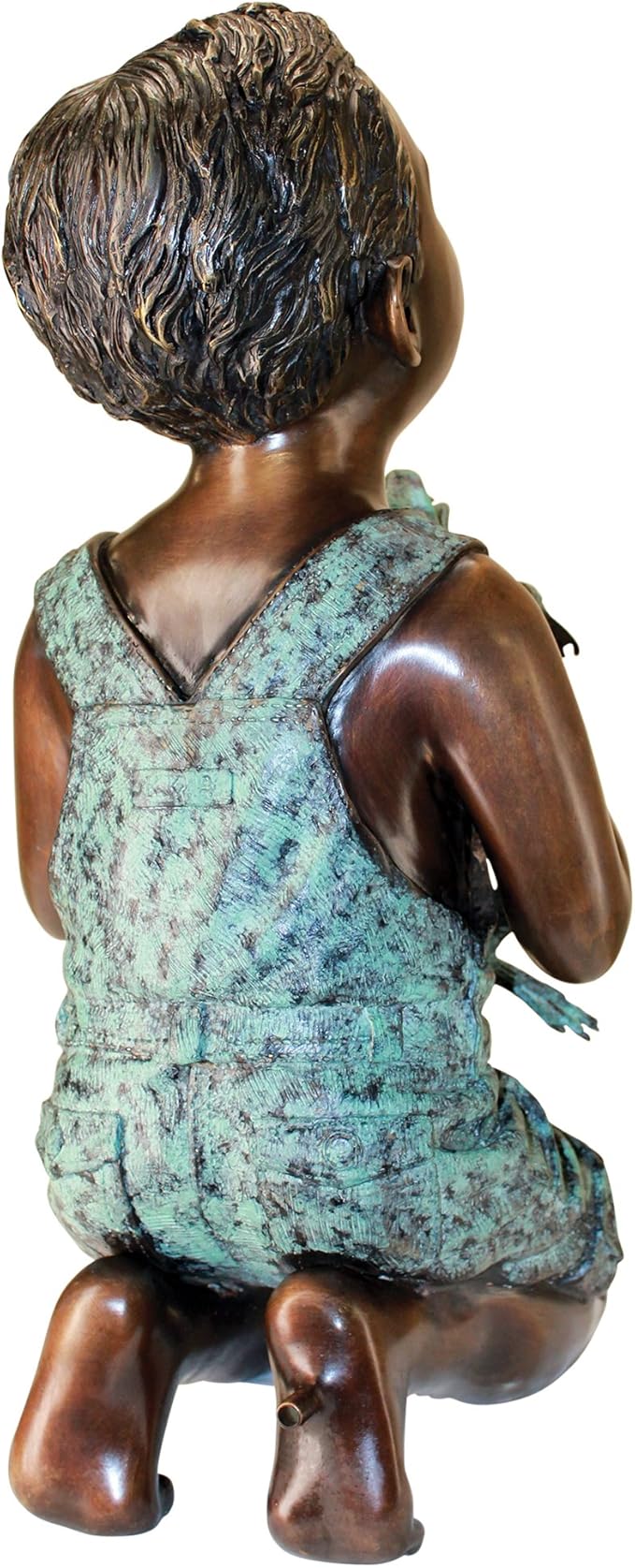 Design Toscano Friend Boy with Frog Garden Statue, Cast Bronze