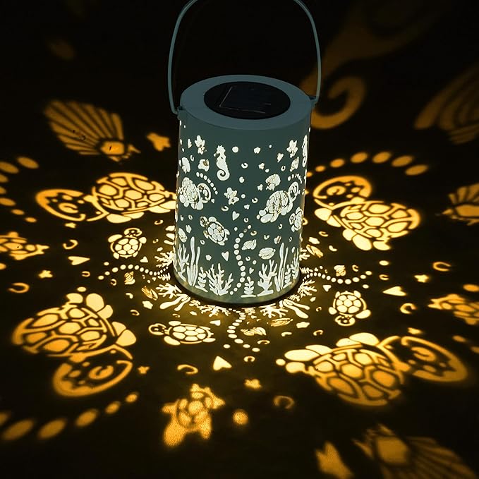 Sea Turtle Solar Lantern - Outdoor Waterproof Hanging Solar Light - Garden Gifts for Women, Mom, Friends, Christmas, Birthdays and Special Occasions- Garden, Patio, Yard Décor- Durable Large Size Blue