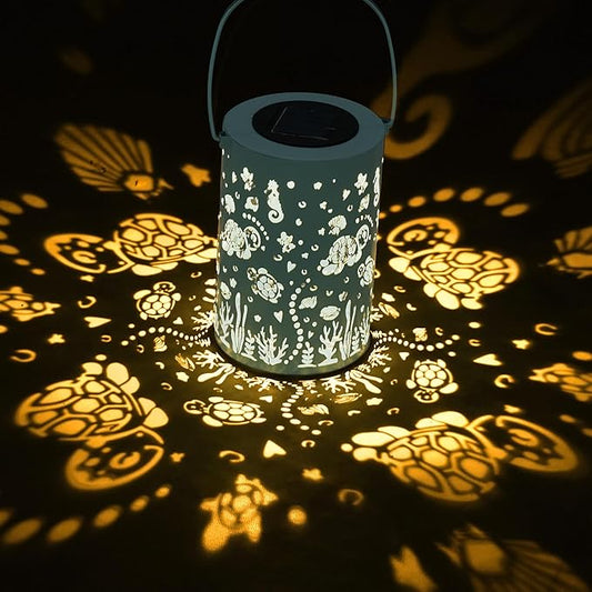 Sea Turtle Solar Lantern - Outdoor Waterproof Hanging Solar Light - Garden Gifts for Women, Mom, Friends, Christmas, Birthdays and Special Occasions- Garden, Patio, Yard Décor- Durable Large Size Blue