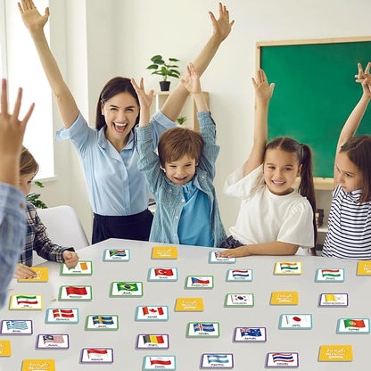 gisgfim 50 Pairs Juego de Memoria de Banderas del Mundo en español para niños y adultos Flags of the World Memory Matching Games in Spanish Educational Matching Game Fun Fast Memory Game Gift Learning