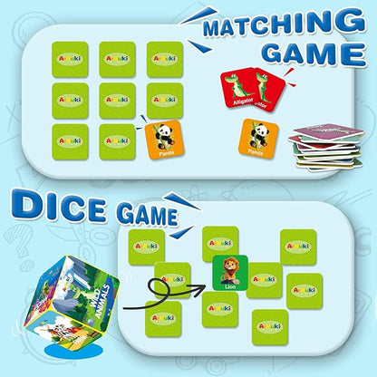 72 PCS Animals Memory Matching Game for Kids, Animal Theme Board Game for Toddlers, Memory Cards Concentration Game for Ages 3 and Up