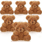 6 Pieces Mini Bear Plush Stuffed 4 Inch Small Bear Bulk Animal Toys for Baby Shower Party Favors Tiny Soft Doll Gifts for Graduation Keychain Bag Charm Supplies(Brown)