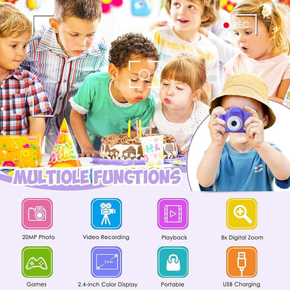 Kids Camera Toys for Girls,Christmas Birthday Festival Gift for Girls Digital Camera for Kids,Toys for 3 4 5 6 7 8 Year Old Boys with 32GB SD Card