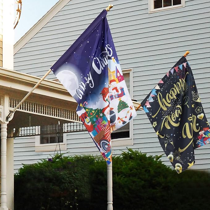 Moukeren 8 Pack 28 x 40 Inch Large Seasonal Garden Flags Decorative Holiday Flags Double Sided Polyester Festive for Outside Lawn Yard Outdoor Easter Independence Day Patriotic Decorations(Classic)