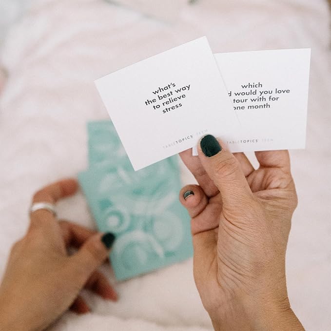 TableTopics Teen Conversation Cards for Teenagers with Their Family & Friends, 135 Fun Questions for Connection at Dinnertime, Hangouts, Game Night, & Classrooms
