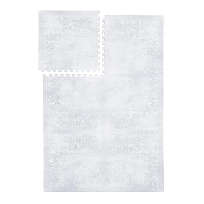 PopsyKosy Super 1 Inch Thick Premium Quality Exercise & Baby Foam Play Mats - Expandable & Large Non-Toxic Odorless Floor Mat - 6 Tiles Spacious 6x4ft - Peel-Resistant - Lavender Gray