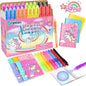 GIFTINBOX Unicorn Party Favors for Kids 4-8, 24Pack Invisible Ink Pen and Notebook, Invisible Ink Spy Pen with UV light for Kids, Classroom Prize Goodie Bag Stuffers Unicorn Toys for Kids Girls