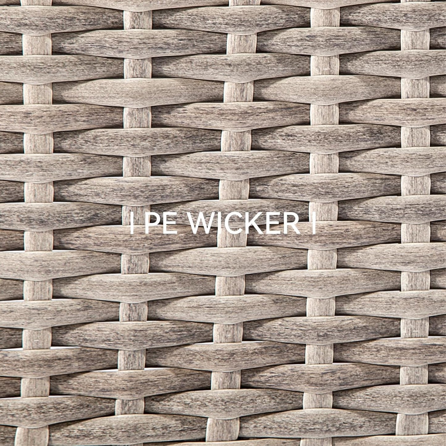 Outdoor Wicker Metal Chairs Set of 2 with Matching Side Table - 3 Pieces Patio Bistro Set with Removable Olefin Fabric Cushions & Rectangular Framed Wood-Looking Metal Armrest, Dark Blue