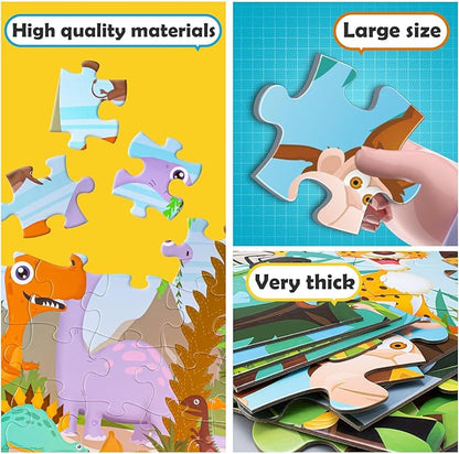Jumbo Floor Puzzle for Kids Puppies Jigsaw Puzzles 35-Piece Ages 3-5，Preschool Learning Development Toys Large Floor Puzzle for Toddlers&Kids Ages 4-8 Years Old, Best Gift for Boys and Girls