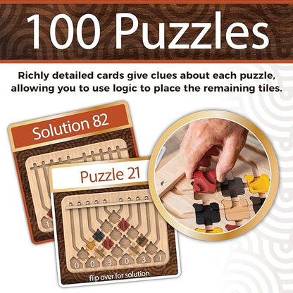 MindWare Marble Circuit Deluxe Brain Teaser Puzzles – Logic Game for 1 Player – Great Gift for Kids & Adults – Premium Marble Maze Game with 100 Brain Puzzles – Ages 8+